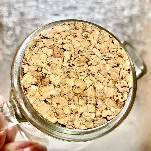 Wheaton Snub Nose Clear Thick Glass Cork Top Candy Pitcher 5.7, vintage 1940s - Picture 5 of 7